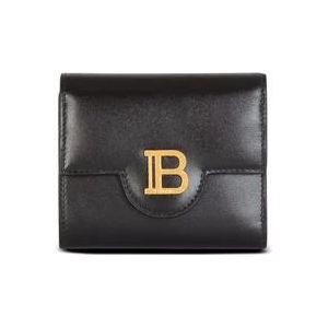 Balmain Kalfsleer B-Buzz drievoudige portemonnee , Black , Dames , Maat: ONE Size