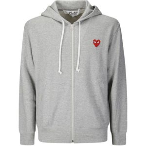 Comme des Garçons Play, Heren, Sweatshirts & Hoodies, Grijs, Maat: S Katoen,