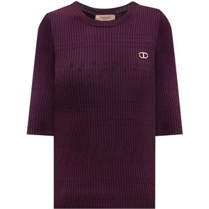 Twinset, Dames, Truien, Paars, Maat: XS Viscose,