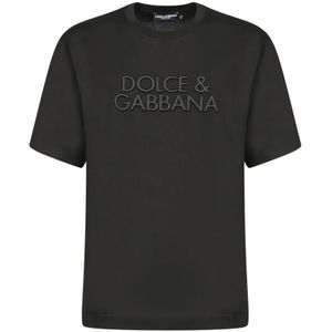Dolce & Gabbana, Heren, Tops, Zwart, Maat: S Katoen,