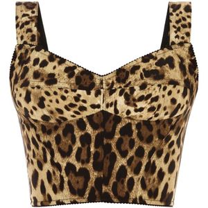 Dolce & Gabbana, Dames, Tops, Veelkleurig, Maat: 3XS Zijde,