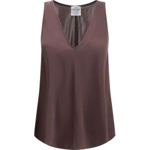 Forte Forte, Dames, Tops, Bruin, Maat: XS Satijn,