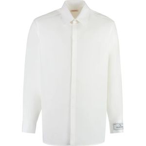 Valentino Garavani, Heren, Overhemden, Wit, Maat: XL Katoen,