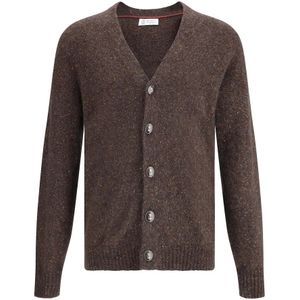 Brunello Cucinelli, Heren, Truien, Bruin, Maat: L Katoen,