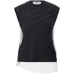 Msgm, Dames, Tops, Zwart, Maat: S