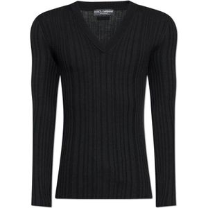 Dolce & Gabbana, Heren, Truien, Zwart, Maat: M Wol,