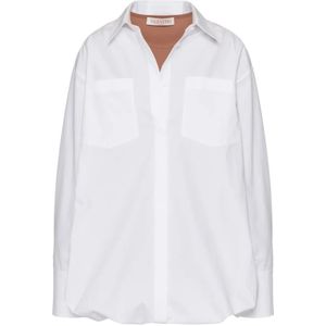 Valentino, Dames, Blouses & Shirts, Wit, Maat: S Katoen,