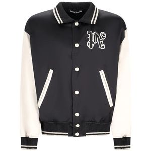 Palm Angels, Heren, Jassen, Zwart, Maat: XL Satijn,