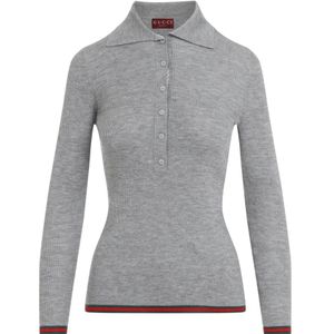 Gucci, Dames, Truien, Grijs, Maat: S Zijde,