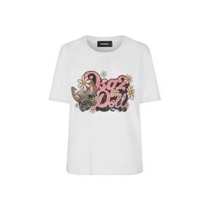 Dsquared2 Katoenen Jersey T-Shirt , White , Dames , Maat: S