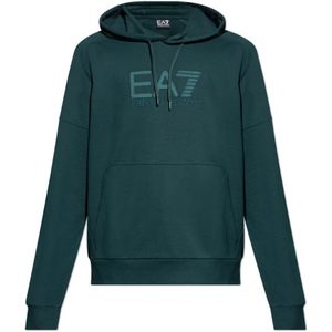Emporio Armani Ea7, Heren, Sweatshirts & Hoodies, Groen, Maat: L Katoen,