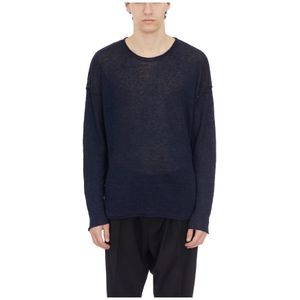 Isabel Benenato, Heren, Truien, Blauw, Maat: L Linnen,