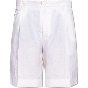 Dolce & Gabbana, Heren, Korte broeken, Wit, Maat: L Linnen,