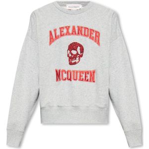 Alexander McQueen, Heren, Sweatshirts & Hoodies, Grijs, Maat: M Katoen,