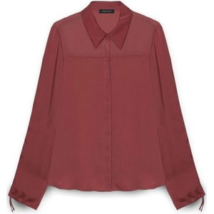 Fiorella Rubino, Dames, Blouses & Shirts, Rood, Maat: 2XL Satijn,