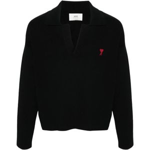 Ami Paris, Heren, Tops, Zwart, Maat: XL Katoen,