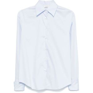 Mazzarelli, Dames, Blouses & Shirts, Blauw, Maat: L Katoen,