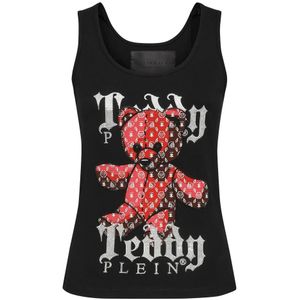 Philipp Plein, Dames, Tops, Zwart, Maat: XS Katoen,