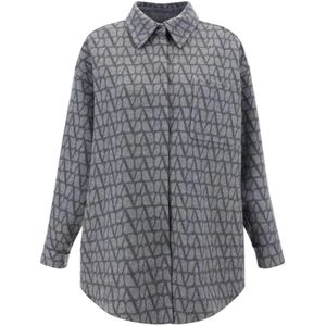 Valentino, Dames, Jassen, Grijs, Maat: L Wol,