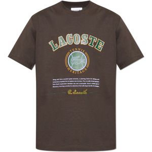 Lacoste, Heren, Tops, Bruin, Maat: M Katoen,