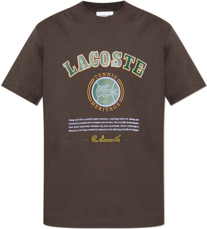 Lacoste, Heren, Tops, Bruin, Maat: M Katoen,