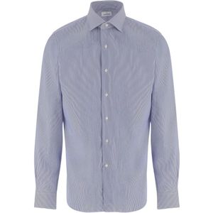 Alessandro Gherardi, Heren, Overhemden, Blauw, Maat: M Katoen,