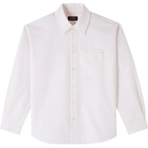 A.p.c., Dames, Blouses & Shirts, Wit, Maat: 2XS Katoen,