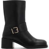 Kazar - Zwarte Leren Laarzen - Dames - Met Vierkante Neus