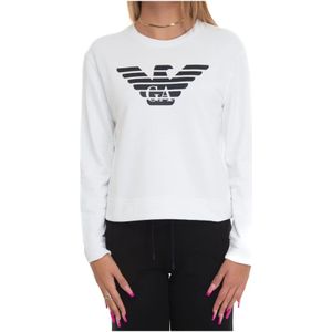 Emporio Armani, Dames, Sweatshirts & Hoodies, Wit, Maat: XL Katoen,