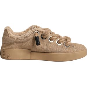 Dolce & Gabbana - Lage Sneakers - Bruin - Jute - Rubberen Zolen