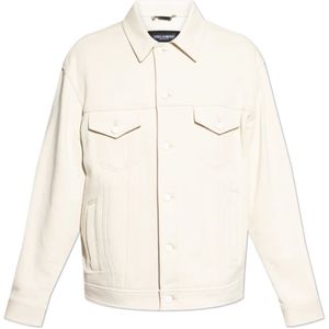Dolce & Gabbana, Heren, Jassen, Beige, Maat: S Katoen,
