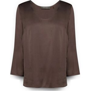 Elena Mirò, Dames, Blouses & Shirts, Bruin, Maat: XL Satijn,
