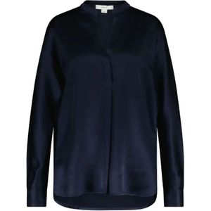 Vince, Dames, Blouses & Shirts, Blauw, Maat: M Zijde,