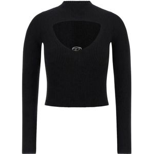 Diesel, Dames, Truien, Zwart, Maat: M Wol,