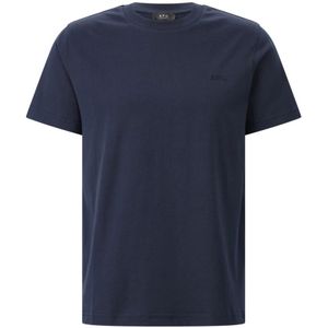 A.p.c., Heren, Tops, Blauw, Maat: S Katoen,