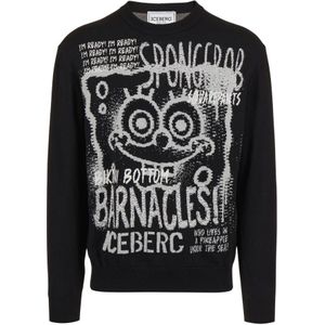 Iceberg, Heren, Truien, Zwart, Maat: M Wol,