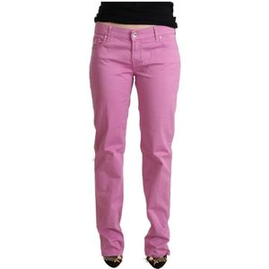 Jacob Cohën - Taps Toelopende Jeans - Roze - Slim Fit - Katoenmix