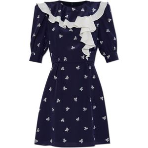 Alessandra Rich, Dames, Jurken, Blauw, Maat: S Zijde,