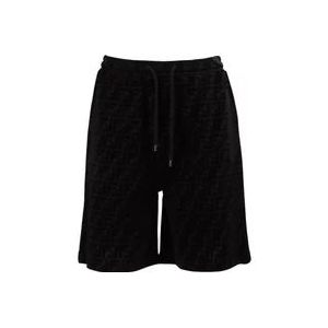 Fendi Zwarte Piqué Bermuda Shorts , Black , Heren , Maat: L