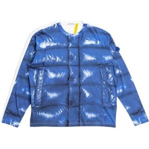 Moncler, Heren, Tops, Blauw, Maat: L Katoen,