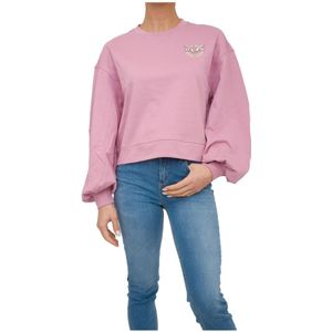 Pinko, Dames, Sweatshirts & Hoodies, Roze, Maat: XS Katoen,
