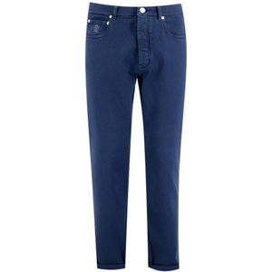 Brunello Cucinelli, Heren, Broeken, Blauw, Maat: S Denim,