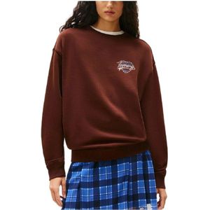 Tommy Hilfiger, Dames, Sweatshirts & Hoodies, Bruin, Maat: XS Katoen,