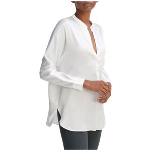 Vince, Dames, Blouses & Shirts, Wit, Maat: L Zijde,