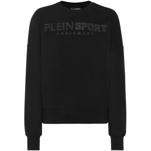 Plein Sport, Dames, Sweatshirts & Hoodies, Zwart, Maat: XS Katoen,