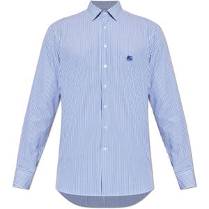Etro, Heren, Overhemden, Blauw, Maat: XL Katoen,
