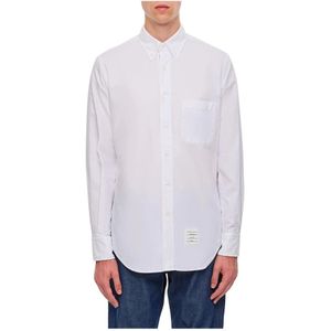 Thom Browne - Overhemden - Wit - Klassiek Overhemd met Lange Mouwen - 100% Katoen