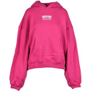 Moschino, Dames, Sweatshirts & Hoodies, Roze, Maat: XS Katoen,