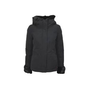 Woolrich Luxe Boulder Parka met Nepbont , Black , Dames , Maat: S/M