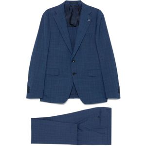 Tagliatore, Heren, Pakken, Blauw, Maat: L Wol,